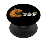 Funny Halloween Pickleball Pumpkin Chasing Ghosts PopSockets Adhesive PopGrip