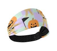 Funny Halloween Pumpkin Scarecrow Checkered Non-Slip? headband holder Elastic tennis sweatbands for Volleyball hiking Cycling Daily use vendas para el pelo mujer