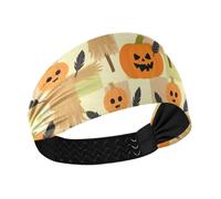 Funny Halloween Pumpkin Scarecrow Non-Slip? thick headbands Elastic hairbands for women's hair for Gym Football Yoga make up cintas para el cabello de mujer