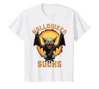 Funny Halloween Pun Scary Vampire Bat Sucks Humor Joke T-Shirt, Youth, White, Medium