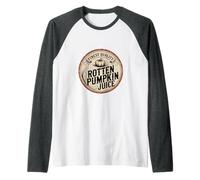 Funny Halloween Rotten Pumpkin Juice Raglan Baseball Tee