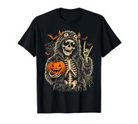 Funny Halloween Skeleton Furry Monster Costume Pumpkin Party T-Shirt
