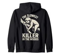 Funny Halloween Sloth - The Slowest Killer in the Woods Zip Hoodie