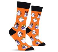 Funny Halloween Socks for Women Ladies & Teen Girls - Ghost Spooky Fun Cute Womens Novelty Crazy Funky Dress Crew Socks - Halloween Gifts Stockings Costumes