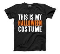 Funny Halloween T-Shirt - Hilarious This is My Halloween Costume Tee Joke Easy Lazy Costume Idea for Party Trick or Treat - L Black