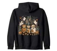 Funny Halloween Teddy Bears Haunted House Ghost Pumpkin Zip Hoodie