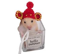 Funny Hamster Hat Ears Shaped Costume Birthday Guinea Pigs Headgears Supplies Adjustable Handwoven Hamster Costume Adult