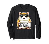 Funny Hamster Joke Hammy Cute Pet Wheel Wearing Sunglasses Long Sleeve T-Shirt