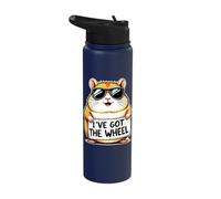 Funny Hamster Joke Hammy Cute Pet Wheel Wearing Sunglasses Stainless Steel Insulated Water Bottle