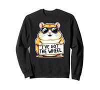 Funny Hamster Joke Hammy Cute Pet Wheel Wearing Sunglasses Sweatshirt