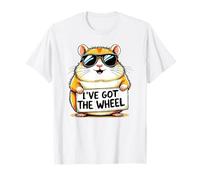 Funny Hamster Joke Hammy Cute Pet Wheel Wearing Sunglasses T-Shirt