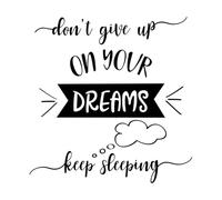 Funny Hand Drawn Quote About Dreams Mural and Wall Vinyl Decal 67.2x68.8cm Equipped with Transfer Film kit Black