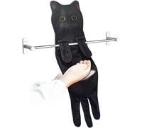 Funny hand towel, for the kitchen and bathroom, cat towel, microfibre towel, home decoration, gift for cats, birthday gifts, original women's gift idea, black