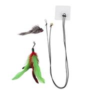 Funny Hanging Cat Toy Interactive Feather Mouse Teaser for Indoor and Outdoor Activities, Relieves Stress Anxiety and Boredom for Cat Lovers (sticky hook)