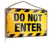 Funny Hanging Farm Interesting Sign Warning: Keep Out - Do Not Enter Zone Wooded Sign Bosses Day Decorations Room Decor For Men(23X35CM)