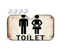 Funny Hanging Sign Restroom Sign For Men And Women Car Windshield Sunshade Wood Welcome Sign Fall Door Decor(70x130cm)