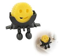 Funny Hanging Sponge Holder with a Smiley Sponge, 3D Printed Sponge Holder with Drainage, Cute 3D Printed Sponge Stand for Kitchen Sink, Scrub Daddy Holder, Keeps Sponge Dry & Smiling (Black)