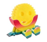 Funny Hanging Sponge Holder with a Smiley Sponge, 3D Printed Sponge Holder with Drainage, Cute 3D Printed Sponge Stand for Kitchen Sink, Scrub Daddy Holder, Keeps Sponge Dry & Smiling (Gradient color)