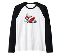 Funny Hangover Sleep Costume with This Santa Claus Look Raglan Baseball Tee