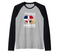 Funny Happiness is Being Married to A Dominican Raglan Baseball Tee