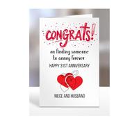 Funny Happy 31st Wedding Anniversary Card, for niece and husband, gifts for couple, couples presents, Congrats, annoying, joke, 31 years, A5-207_32