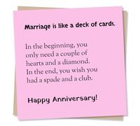 Funny Happy Anniversary Card For Couple - In The End You Wish You Had A Club - Funny Pink Anniversary Card For Friend or Family