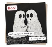 Funny Happy Anniversary or Birthday Card For a Loved One - I Am Totally Smitten - Ghost, Boo - Spooky - For Your Partner, Other Half, Husband, Wife, Girlfriend, Boyfriend, Sweetheart