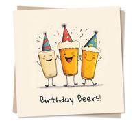 Funny Happy Birthday Card For a Loved One and Beer Lover - Beers, Booze, Alcohol - Funny, Party Hat - Celebration, Holidays - For a Friend, Bestie, Relative, Family, Partner, Special Someone