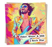 Funny Happy Birthday Card For A Loved One - Older, Wiser and Still A Rockstar - Music, Celebration - Cute, Heartfelt - For A Friend, Bestie, Relative, Partner, Teacher, Colleague, Family, Other