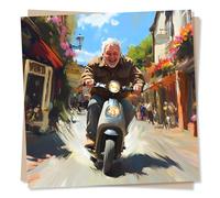 Funny Happy Birthday Card For Grandad - Sun, Laughter - Age Is Just A Number Speed Limits Are Just Suggestions - For Grandpa, Grandfather