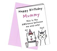 Funny Happy Birthday Card from The Dog Perfect for Mum Mummy Pet Theme Fur Baby/the difference between dogs & cats/Card for Girlfriend/Birthday Card to Wife #342