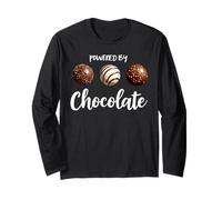 Funny happy chocolate day Powered by chocolate Long Sleeve T-Shirt