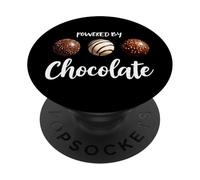 Funny happy chocolate day Powered by chocolate PopSockets Adhesive PopGrip
