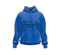 Funny Happy Hoodie - Cute Humor Graphic Hoodie for Men and Women - Novelty Adult Gift Top (Royal, 3XL Years)