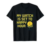 Funny Happy Hour Retirement novelty Clock Design T-Shirt