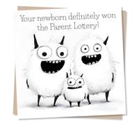Funny Happy Newborn Card For a New Parents - Parent Lottery - Baby, Babies - Girl, Boy - For a Friend, Bestie, Family, Relative, Special Couple