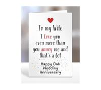 Funny Happy Oak Wedding Anniversary Card For Wife From Husband Marriage Humour Card For Her Annoying Wife Joke Relationship Banter, A5-332_19