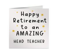 Funny Happy Retirement Card for Amazing Head Teacher - Work Leaving Gift - Profession-Specific Square Card - Blank Inside - UK Printed