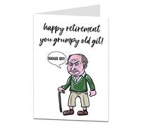 Funny Happy Retirement Card For Men Rude Grumpy Old Git Message