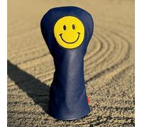 Funny Happy Smile Emoji Driver Headcovers - Smiley Face Club Covers for Golf Clubs, with Rubber Magnet for Secure Positioning and Quick Access, Magnetic Golf Accessories, Madson Golf (Navy)