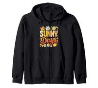 Funny Happy Sunny Summer Days Spring Groovy Women Floral Zip Hoodie