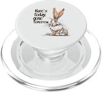 Funny Hare's Today Gone Tomorrow Punny Rabbit Design PopSockets PopGrip for MagSafe