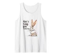 Funny Hare's Today Gone Tomorrow Punny Rabbit Design Tank Top