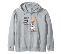 Funny Hare's Today Gone Tomorrow Punny Rabbit Design Zip Hoodie