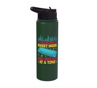 Funny Harmonica Player Making Sweet Music Harmonica Stainless Steel Insulated Water Bottle