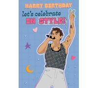 Funny Harry Styles Birthday Card - “Harry Birthday, Let’s Celebrate in Style!” Pop-Culture Illustration | Humorous Music-Themed Greeting Card with Envelope
