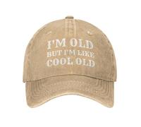 Philysonic Funny Hat I’m Old But I’m Like Cool Old Hat Men Baseball Cap Fashionable Hat, Natural-3, One size
