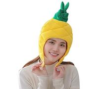 Funny Hat Novelty Hat Cute Plush Pineapple Hat Headgear Fancy Dress Hat Costume Hat Novelty Fancy Dress Party Hat Cap Headwear Cosplay Costume Accessories Photo Props for Adults Teen Girls
