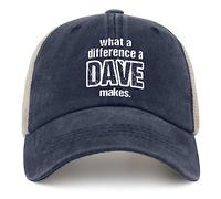 Funny Hat What A Differences A Dave Makes Hat for Men Baseball Hats with Design Caps