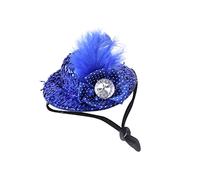 Funny Hats For Small Animals - Adjustable Feather Top Hat for Chickens and Hens Accessories for Roosters and Tiny Animals (Blue, One Size)